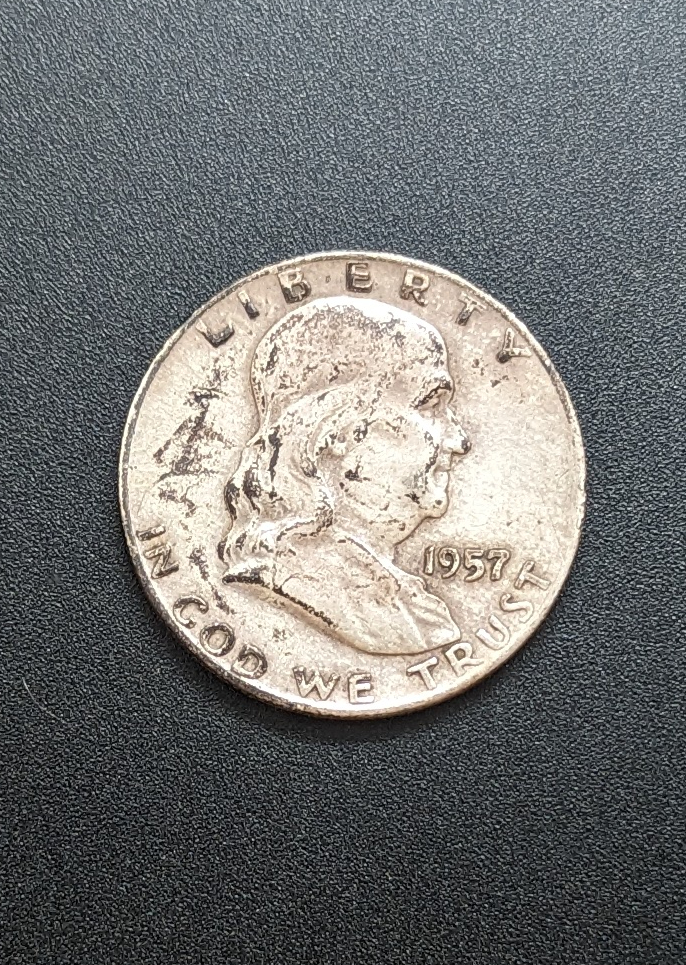 (image for) 1957 Silver Franklin Half Dollar