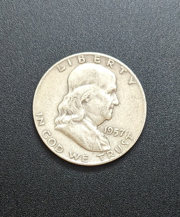 (image for) 1957 Silver Franklin Half Dollar