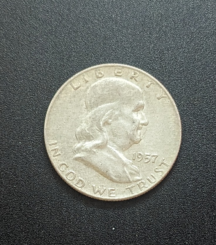 (image for) 1957 Silver Franklin Half Dollar