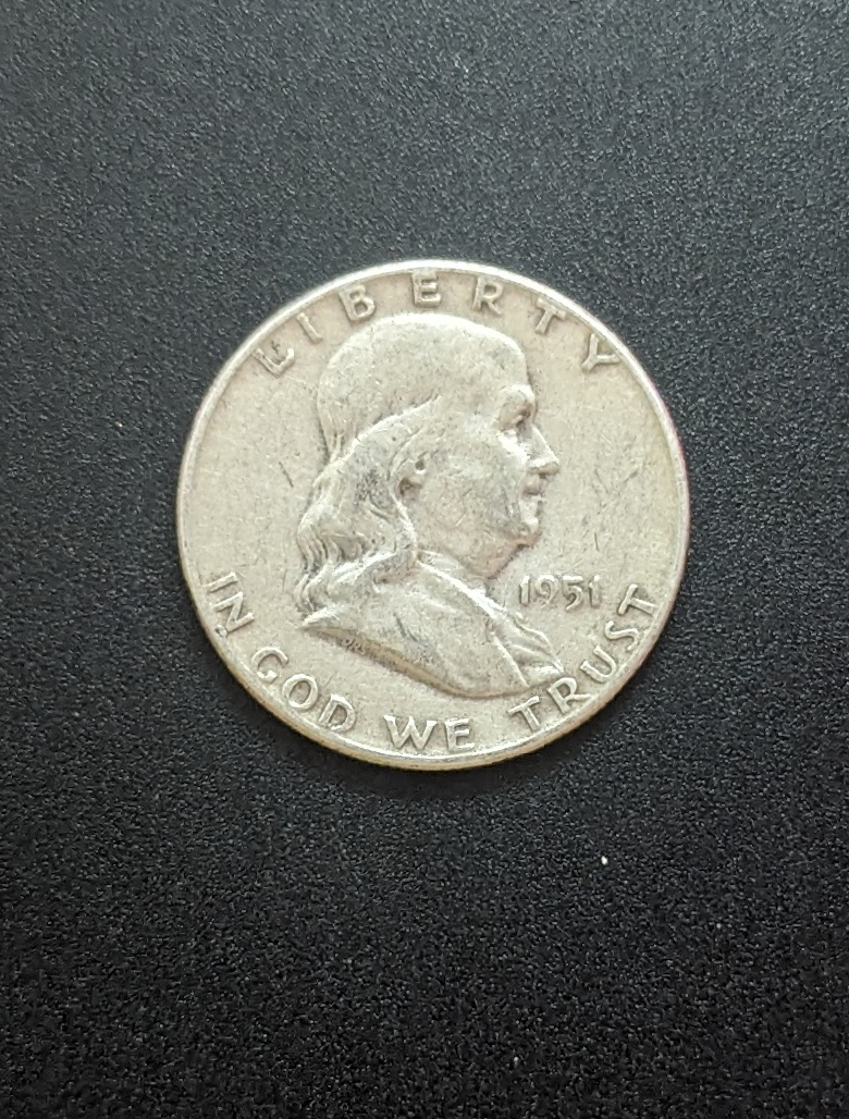 (image for) 1951 Silver Franklin Half Dollar