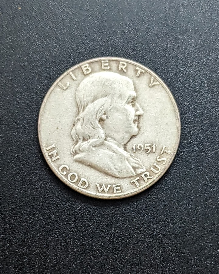 (image for) 1951 Silver Franklin Half Dollar